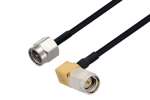 SMA オス直角 〜 SMA オス ケーブル、PE-SR405FLJ 同軸