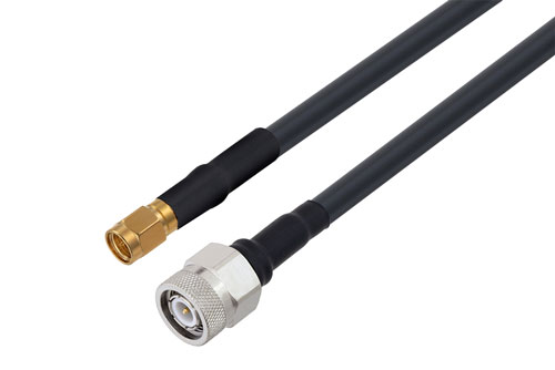 TNC オス 〜 SMA オス ケーブル、LMR-240-DB 同軸 、熱収縮チューブ付