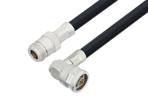 N オス直角 〜 N メス ケーブル、LMR-400-DB 同軸