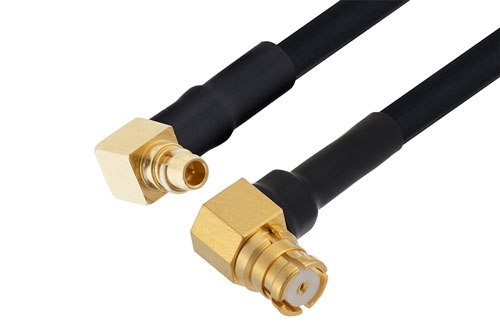 SMP メス直角 〜 MMCX プラグ 直角 ケーブル、PE-SR405FLJ 同軸