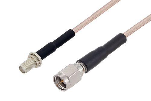 SMA メスバルクヘッド 〜 SMA オス ケーブル、RG316 同軸