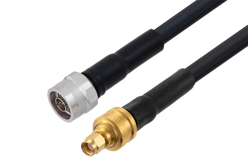 N オス 〜 逆極性 SMA オス ケーブル、LMR-400-DB 同軸 、熱収縮チューブ付