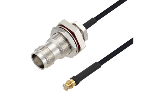 プッシュオン SMP メス 〜 TNC メス バルクヘッド ケーブル、PE-SR405FLJ 同軸