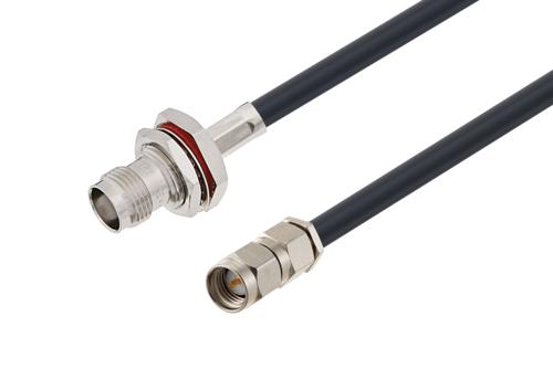 SMA オス 〜 TNC メス バルクヘッド ケーブル、LMR-195 同軸