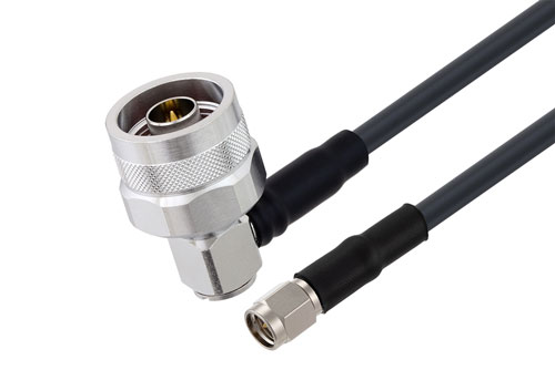 SMA オス 〜 N オス直角 ケーブル、LMR-195 同軸