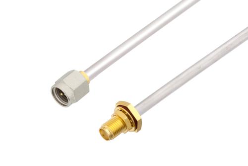 SMA オス 〜 SMA メス バルクヘッド ケーブル、錫メッキ RG402 同軸