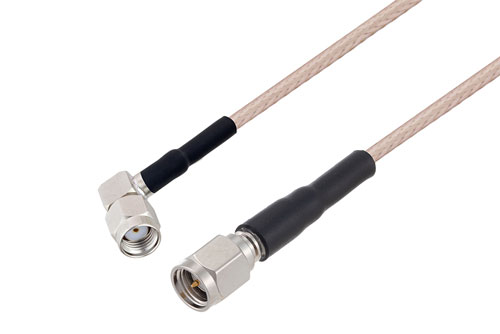 Reverse Polarity SMA Male Right Angle to SMA Male Cable Using RG316 Coax