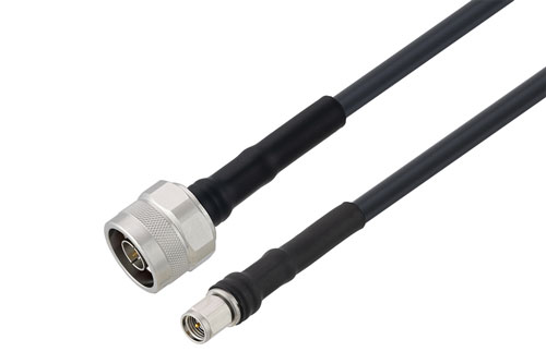SMA Male to N Male Cable Using LMR-240-UF Coax with HeatShrink