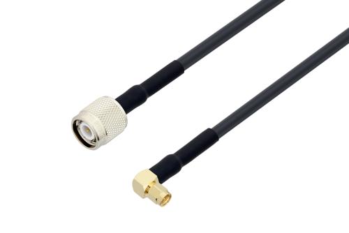 SMA Male Right Angle to TNC Male Cable Using LMR-240-UF Coax with HeatShrink