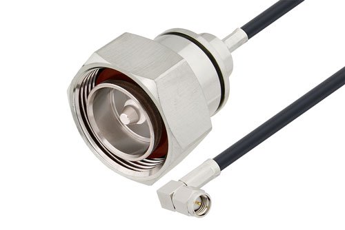 SMA Male Right Angle to 7/16 DIN Male Cable Using LMR-195-FR Coax