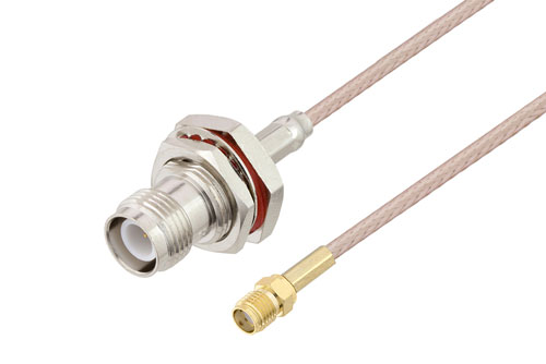 Reverse Polarity TNC Female Bulkhead to SMA Female Cable Using RG316 Coax