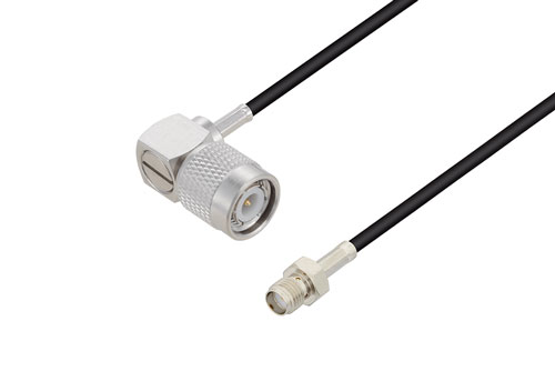 SMA Female to TNC Male Right Angle Cable Using LMR-100 Coax