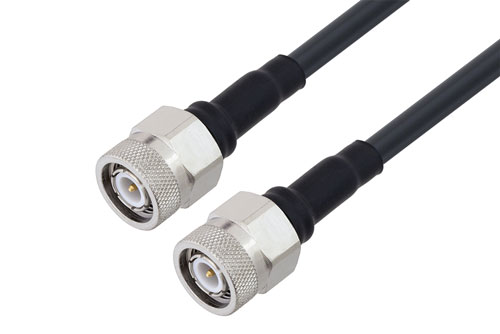 TNC Male to TNC Male Cable Using PE-C195 Coax , LF Solder