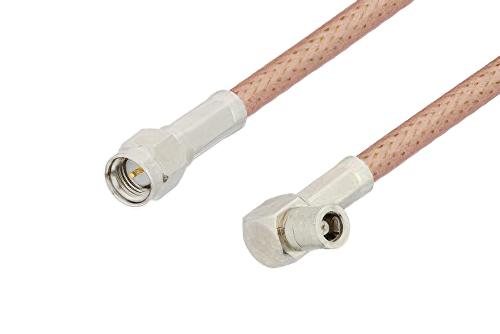 SMA Male to SMB Plug Right Angle Cable Using PE-P195 Coax