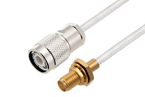 SMA Female Bulkhead to TNC Male Cable Using PE-SR402FL Coax