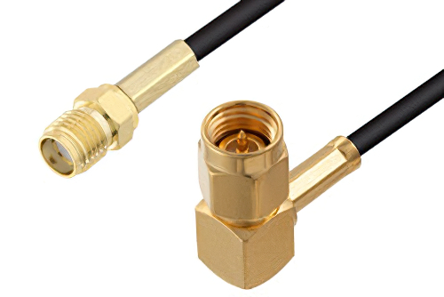 SMA Female to SMA Male Right Angle Cable Using LMR-100 Coax