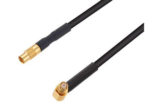 SMP メス 直角 ～ MMCX ジャック, ケーブル PE-SR405FLJ 同軸