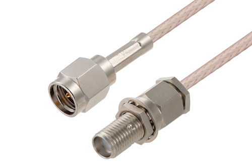SMA メス バルクヘッド ～ SMA オス, ケーブル RG316 同軸