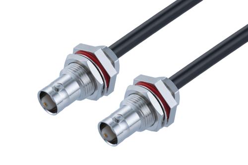 BNC メス バルクヘッド ～ BNC メス バルクヘッド, ケーブル RG223 同軸