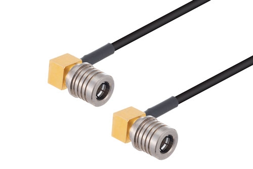 QMA オス 直角 ～ QMA オス 直角 ケーブル,  PE-SR405FLJ 同軸,  熱収縮チューブ付