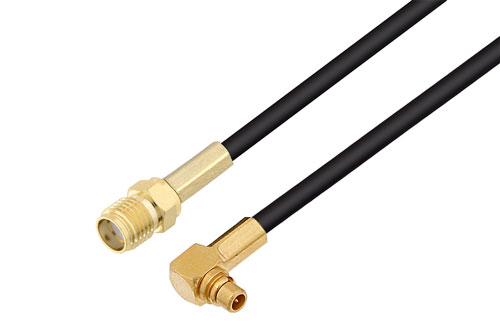 MMCX プラグ 直角 ～ SMA メス 低損失ケーブル PE-C100-LSZH 同軸