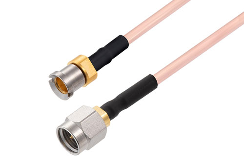 スムースボア SMP オス バルクヘッド ～ 2.92mm オス, ケーブル RG405 同軸, 熱収縮チューブ