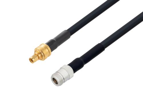 逆極性 SMA オス ～ N メス ケーブル,  LMR-400-DB 同軸,  熱収縮チューブ付