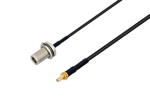 N メス バルクヘッド ～ SSMB ジャック バルクヘッド, ケーブル LMR-100 同軸, 熱収縮チューブ, 鉛フリーはんだ