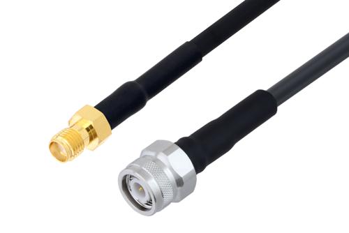 SMA メス ～ TNC オス ケーブル, LMR-240 同軸, 熱収縮チューブ付