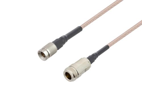 1.0/2.3 プラグ ～ N メス, ケーブル RG316 同軸, 熱収縮チューブ