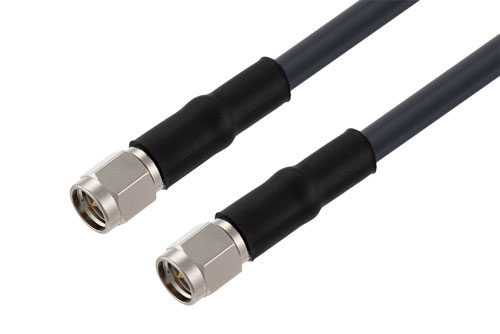 SMA オス ～  SMA オス 低損失ケーブル LMR-LW195 同軸, 熱収縮チューブ