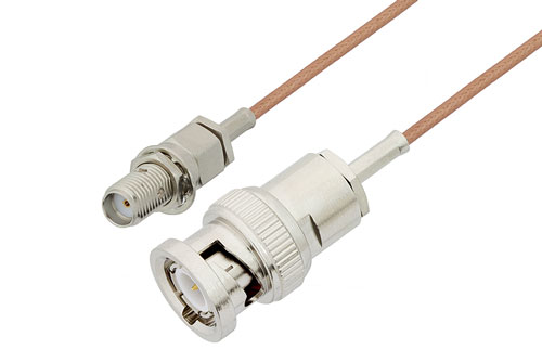 BNC オス ～ SMA メス バルクヘッド ケーブル,  RG178 同軸