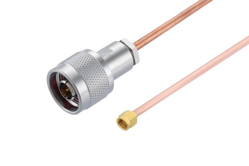 2.92mm オス ～  N オス, ケーブル RG402 同軸 , 鉛フリーはんだ