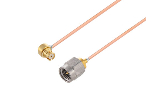 SMP メス 直角 ～ 2.92mm オス ケーブル,  PE-047SR 同軸
