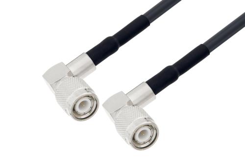TNC オス 直角 ～ TNC オス 直角 低損失ケーブル, LMR-195-UF 同軸, 熱収縮チューブ付, 鉛フリーはんだ