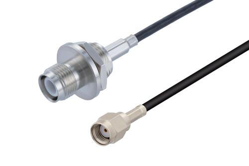 逆極性 TNC メス バルクヘッド ～ 逆極性 SMA オス, ケーブル LMR-100 同軸