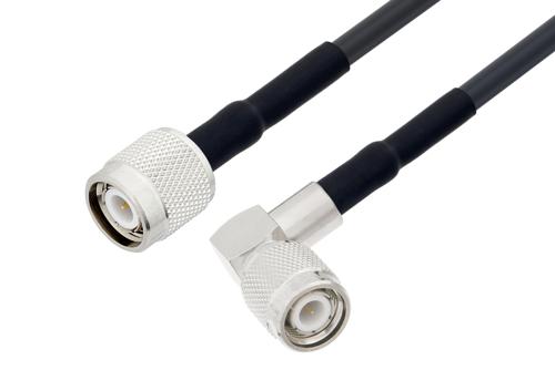 TNC オス ～  TNC オス直角, ケーブル LMR-195-UF 同軸, 熱収縮チューブ