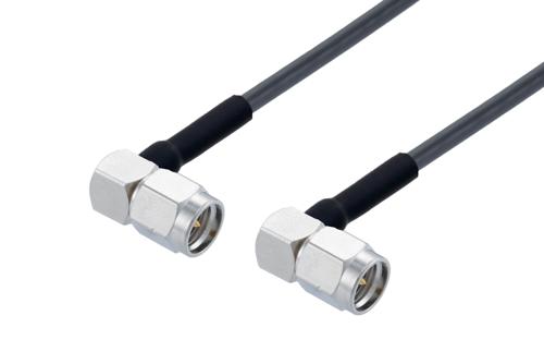 SMA オス直角 ～ SMA オス直角, ケーブル LMR-100A-UF 同軸, 熱収縮チューブ