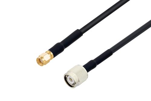 逆極性 SMA オス ～ TNC オス 低損失ケーブル, LMR-240-UF 同軸, 熱収縮チューブ付