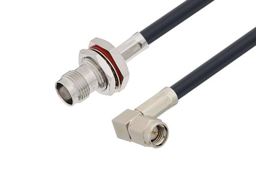 TNC メス バルクヘッド ～ SMA オス直角, ケーブル LMR-195-UF 同軸