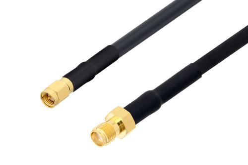 SMA オス ～  SMA メス, ケーブル LMR-LW240 同軸, 熱収縮チューブ