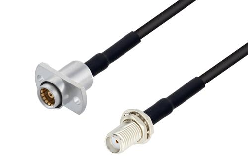 スライドオン BMA ジャック 2 穴フランジから SMA メス バルクヘッド, ケーブル LMR-100 同軸, 熱収縮チューブ