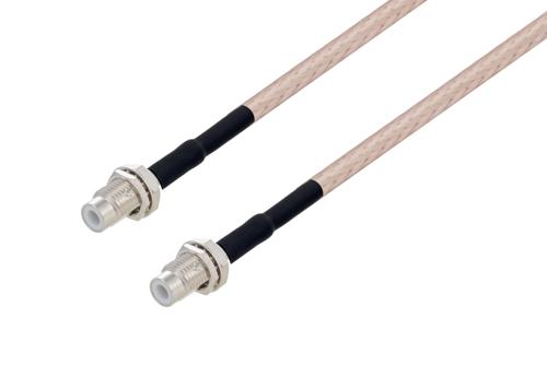 75 Ω SMC ジャック バルクヘッド ～ 75 Ω SMC ジャック バルクヘッド ケーブル, 75 Ω RG179 同軸, 熱収縮チューブ付