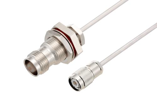 TNC オス ～  TNC メス バルクヘッド, ケーブル PE-SR402FL 同軸