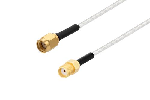 逆極性 SMA オス 〜 SMA メス  ケーブル, PE-SR405FL 同軸 熱収縮チューブ付