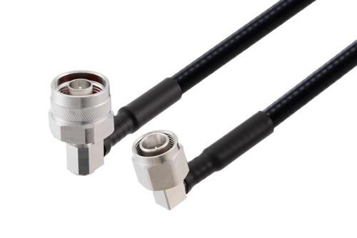 2.2-5 オス 直角 ～ N オス 直角 ケーブル, 1/4 インチ 超フレキ 同軸