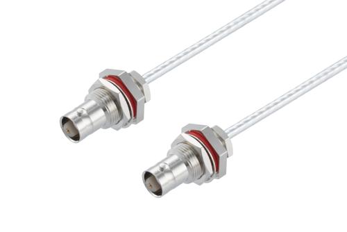 BNC メス バルクヘッド ～ BNC メス バルクヘッド ケーブル, PE-SR402FL 同軸