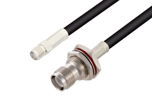 逆極性 TNC ジャック バルクヘッド ～ SMA メス ケーブル, RG58 同軸