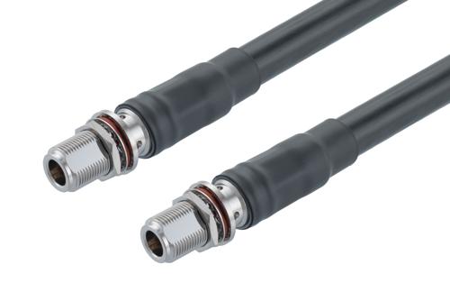 N メス バルクヘッド ～ N メス バルクヘッド 低損失ケーブル, LMR-600-UF 同軸, Times Microwave 製品使用