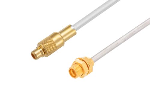 リミットデテント SMP オス バルクヘッド ～ MMCX プラグ ケーブル, スズメッキ RG405 同軸